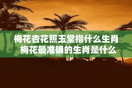 梅花杏花照玉堂指什么生肖 梅花最准确的生肖是什么