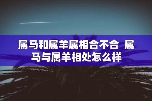 属马和属羊属相合不合 属马与属羊相处怎么样