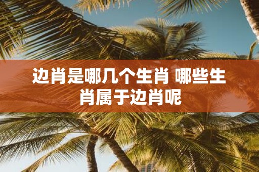 边肖是哪几个生肖 哪些生肖属于边肖呢