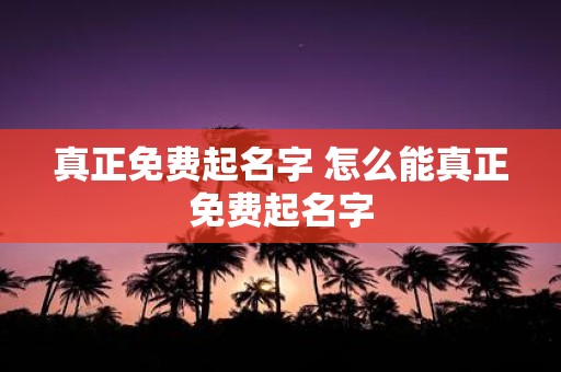 真正免费起名字 怎么能真正免费起名字