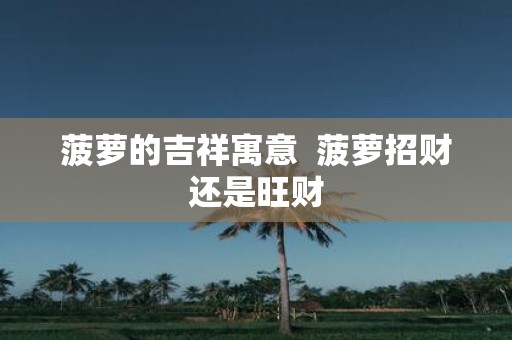 菠萝的吉祥寓意 菠萝招财还是旺财