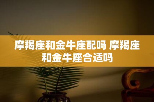 摩羯座和金牛座配吗 摩羯座和金牛座合适吗