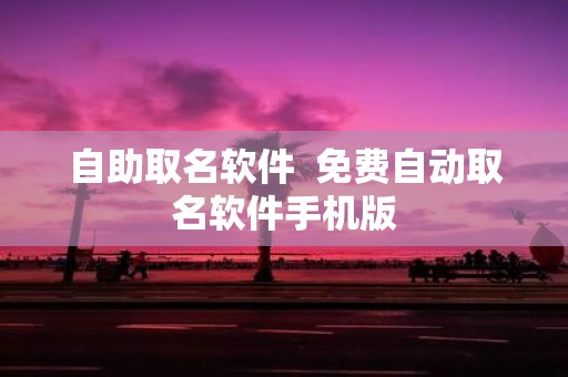 自助取名软件 免费自动取名软件手机版