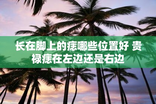 长在脚上的痣哪些位置好 贵禄痣在左边还是右边