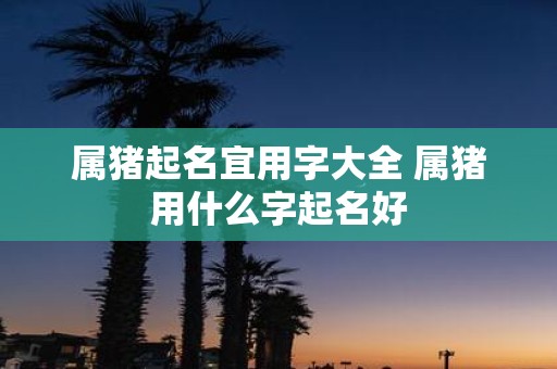 属猪起名宜用字大全 属猪用什么字起名好