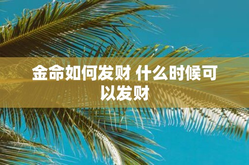 金命如何发财 什么时候可以发财