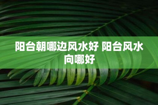 阳台朝哪边风水好 阳台风水向哪好