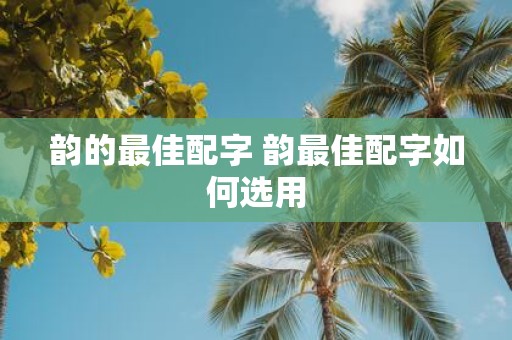 韵的最佳配字 韵最佳配字如何选用