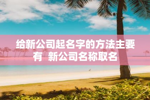 给新公司起名字的方法主要有 新公司名称取名