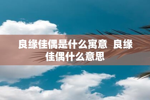 良缘佳偶是什么寓意 良缘佳偶什么意思