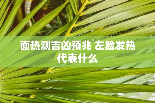 面热测吉凶预兆 左脸发热代表什么
