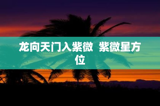 龙向天门入紫微 紫微星方位