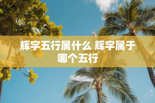 辉字五行属什么 辉字属于哪个五行