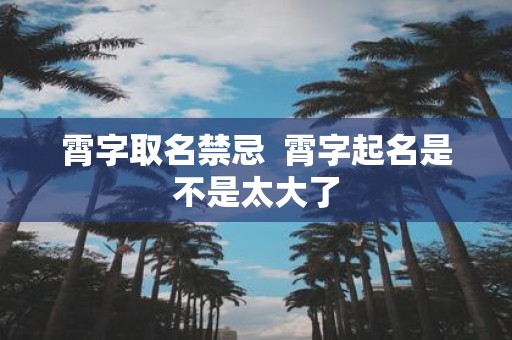 霄字取名禁忌 霄字起名是不是太大了