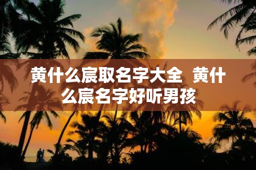 黄什么宸取名字大全 黄什么宸名字好听男孩