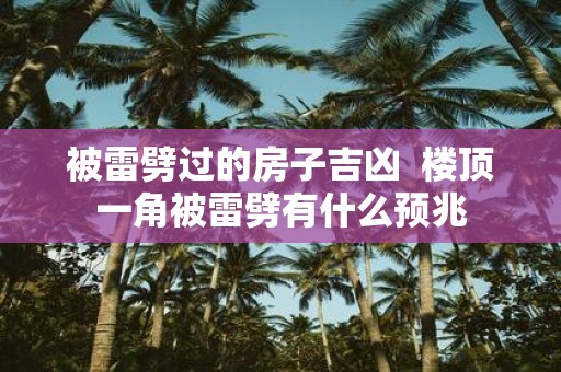 被雷劈过的房子吉凶 楼顶一角被雷劈有什么预兆