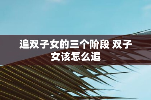 追双子女的三个阶段 双子女该怎么追