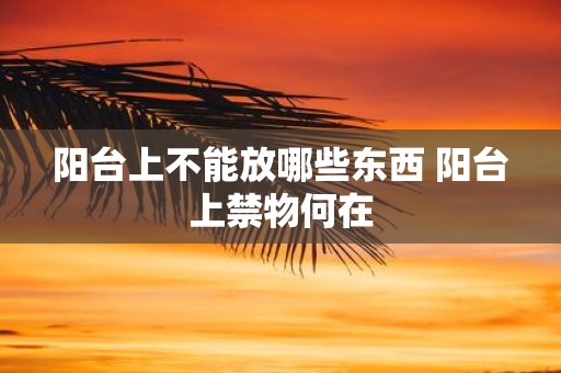 阳台上不能放哪些东西 阳台上禁物何在