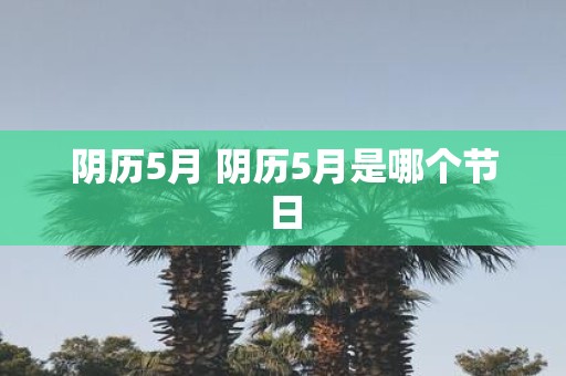 阴历5月 阴历5月是哪个节日