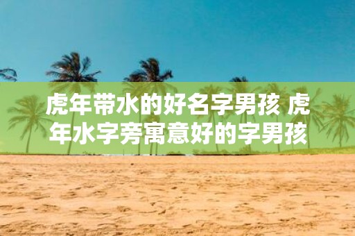 虎年带水的好名字男孩 虎年水字旁寓意好的字男孩