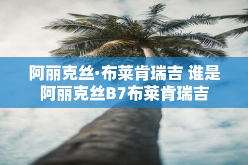 阿丽克丝·布莱肯瑞吉 谁是阿丽克丝B7布莱肯瑞吉