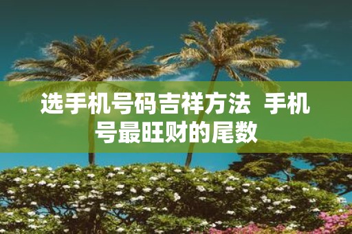 选手机号码吉祥方法 手机号最旺财的尾数