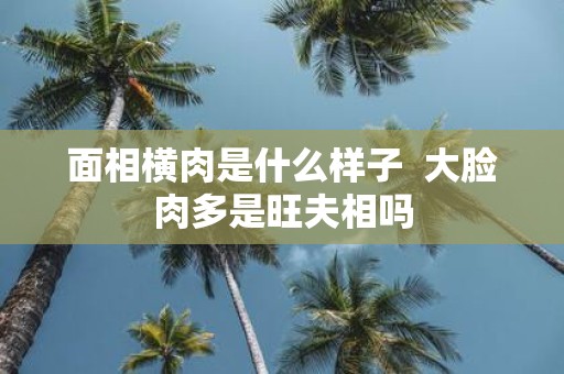 面相横肉是什么样子 大脸肉多是旺夫相吗