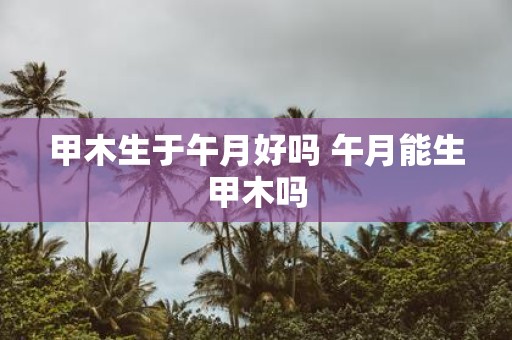 甲木生于午月好吗 午月能生甲木吗