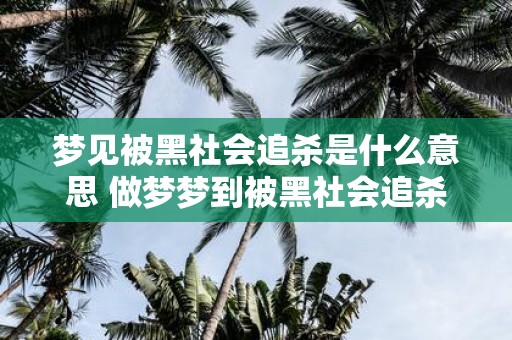 梦见被黑社会追杀是什么意思 做梦梦到被黑社会追杀好不好