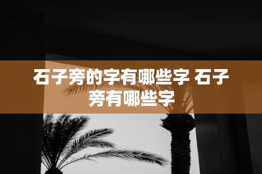 石子旁的字有哪些字 石子旁有哪些字