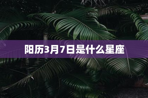 阳历3月7日是什么星座