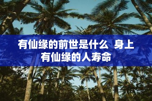 有仙缘的前世是什么  身上有仙缘的人寿命