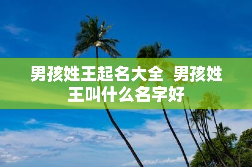 男孩姓王起名大全 男孩姓王叫什么名字好