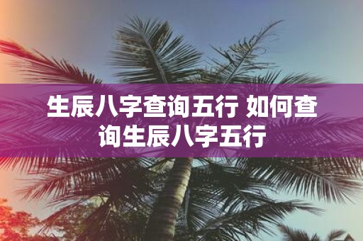 生辰八字查询五行 如何查询生辰八字五行