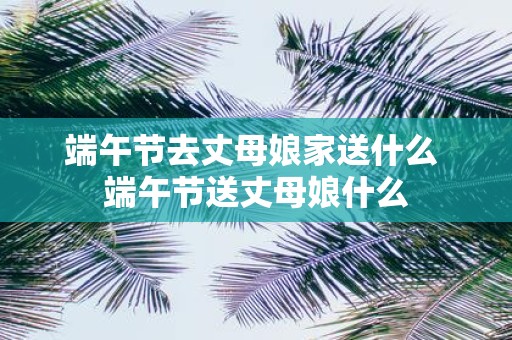端午节去丈母娘家送什么 端午节送丈母娘什么