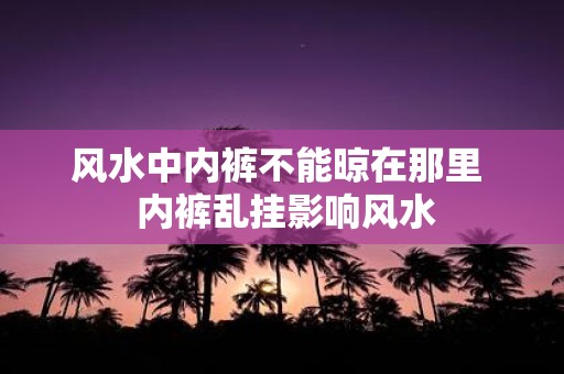 风水中内裤不能晾在那里 内裤乱挂影响风水