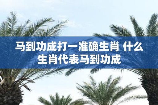 马到功成打一准确生肖 什么生肖代表马到功成