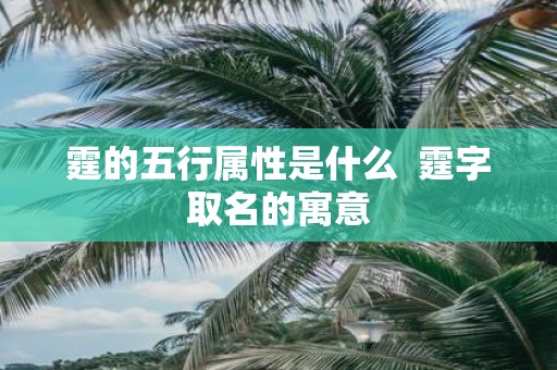霆的五行属性是什么 霆字取名的寓意