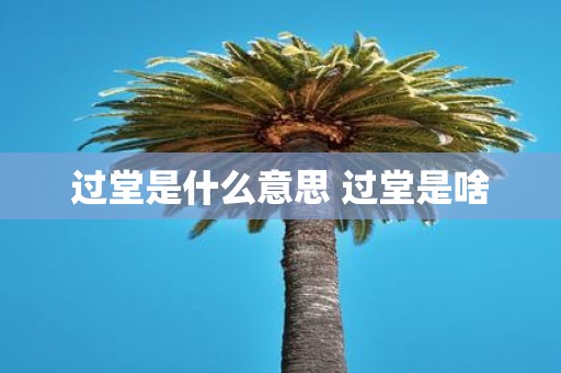 过堂是什么意思 过堂是啥