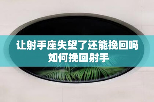让射手座失望了还能挽回吗 如何挽回射手