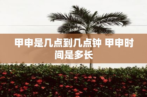 甲申是几点到几点钟 甲申时间是多长
