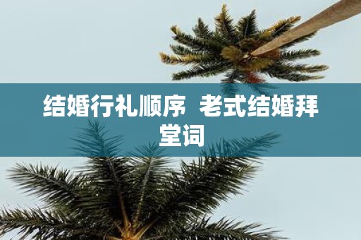 结婚行礼顺序 老式结婚拜堂词