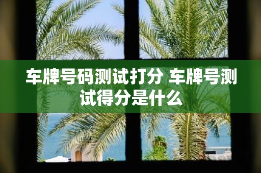 车牌号码测试打分 车牌号测试得分是什么