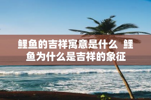 鲤鱼的吉祥寓意是什么 鲤鱼为什么是吉祥的象征