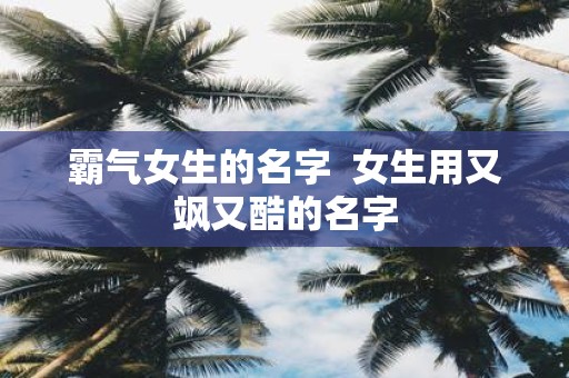 霸气女生的名字 女生用又飒又酷的名字