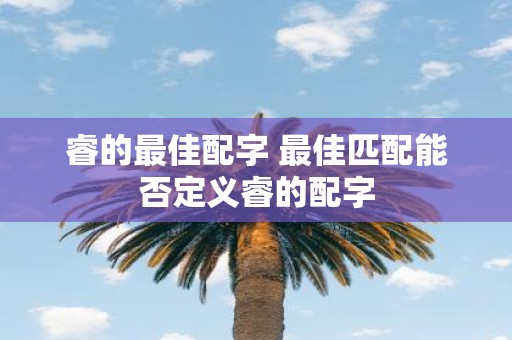 睿的最佳配字 最佳匹配能否定义睿的配字