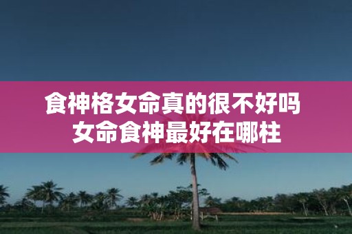 食神格女命真的很不好吗 女命食神最好在哪柱