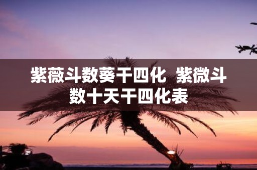 紫薇斗数葵干四化 紫微斗数十天干四化表