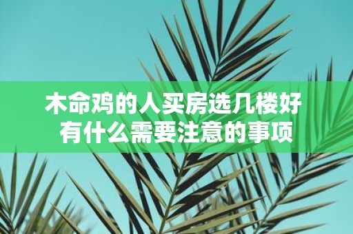 木命鸡的人买房选几楼好 有什么需要注意的事项