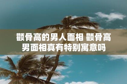 颧骨高的男人面相 颧骨高男面相真有特别寓意吗